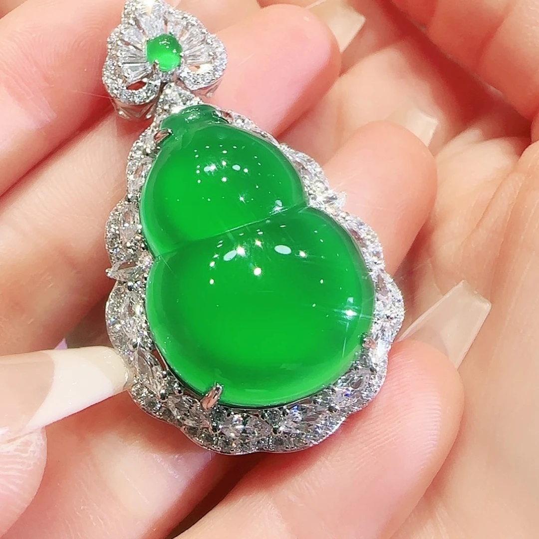 玛瑙/玉髓吊坠银S925镀金镶嵌