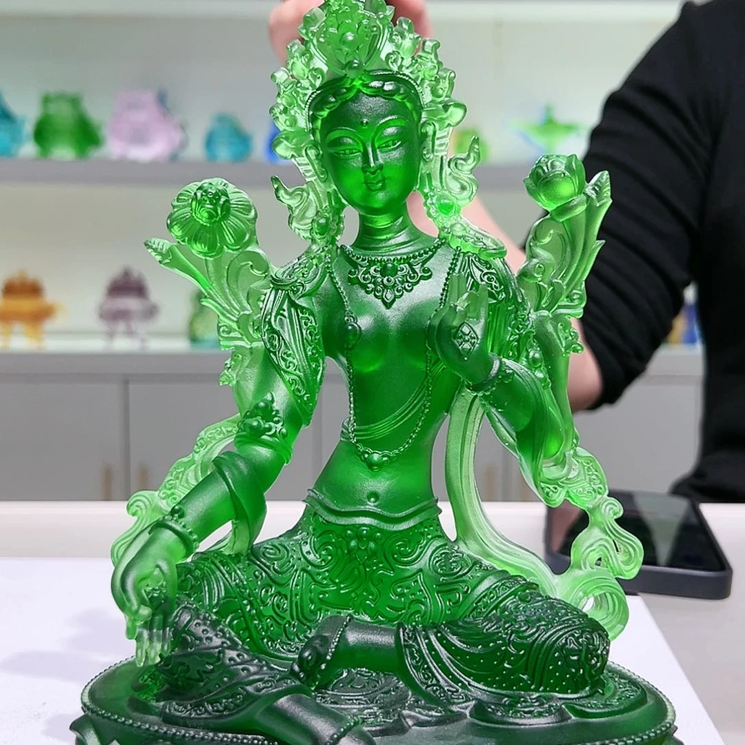 【闪购商品】手工艺品琉璃23cm 绿度母