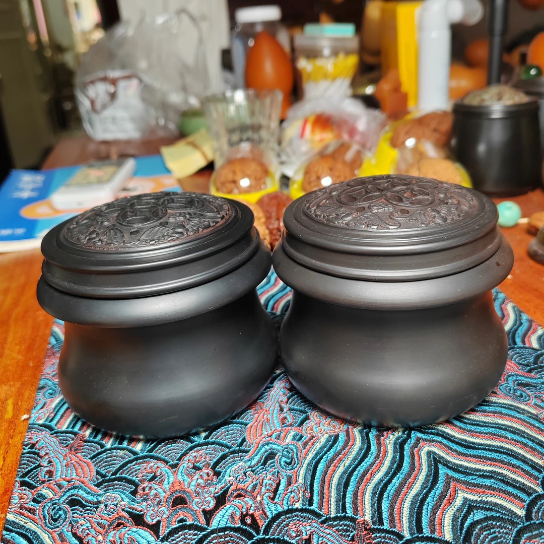 悦鸣堂黑虫叫罐黑色一对