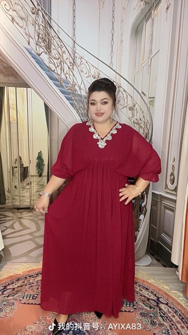 夏季连袖V领宽松腰连衣裙气质显瘦裙子国潮新风