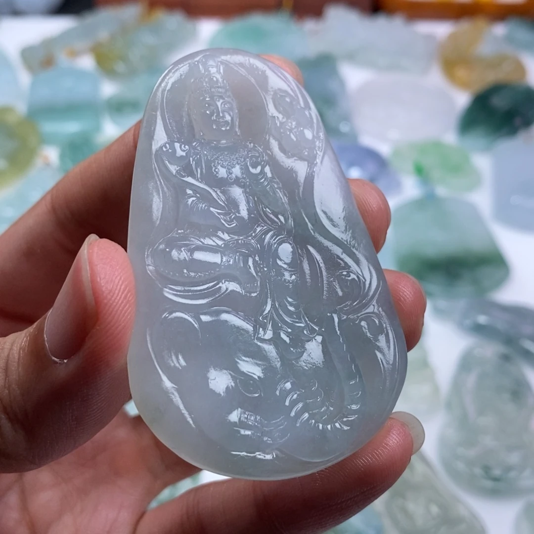 定制翡翠未镶嵌普贤菩萨