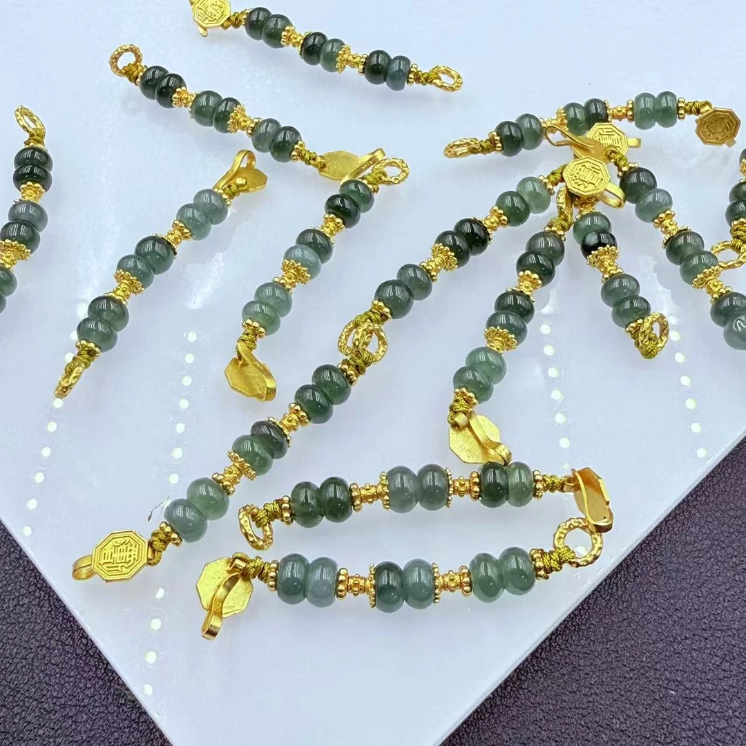 「戴琴珠宝」FR5800-6mm左右翡翠银配件（多样性发其一）