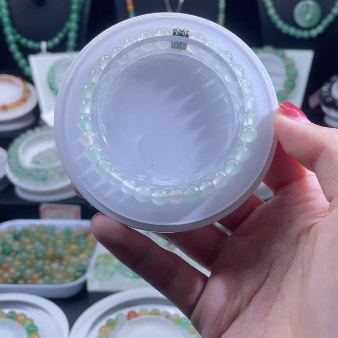 石英质玉（非洲翠）合金手串