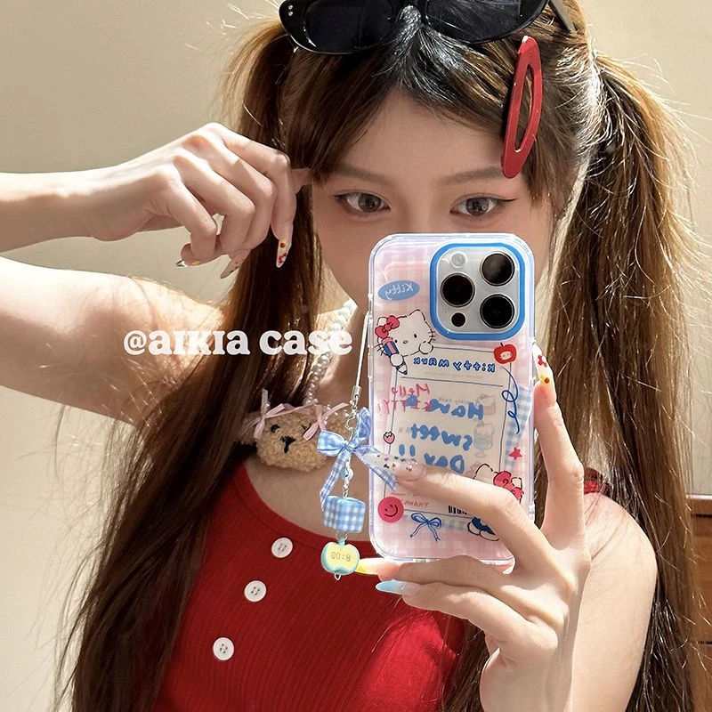 新款【四角防护】夏日Kitty适用苹果16手机壳15/14/13/12pro潮x
