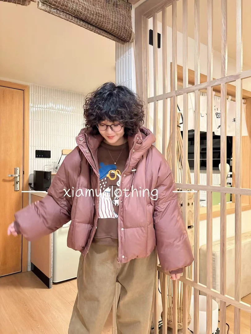 夏沐家立领连帽百搭休闲羽绒服688