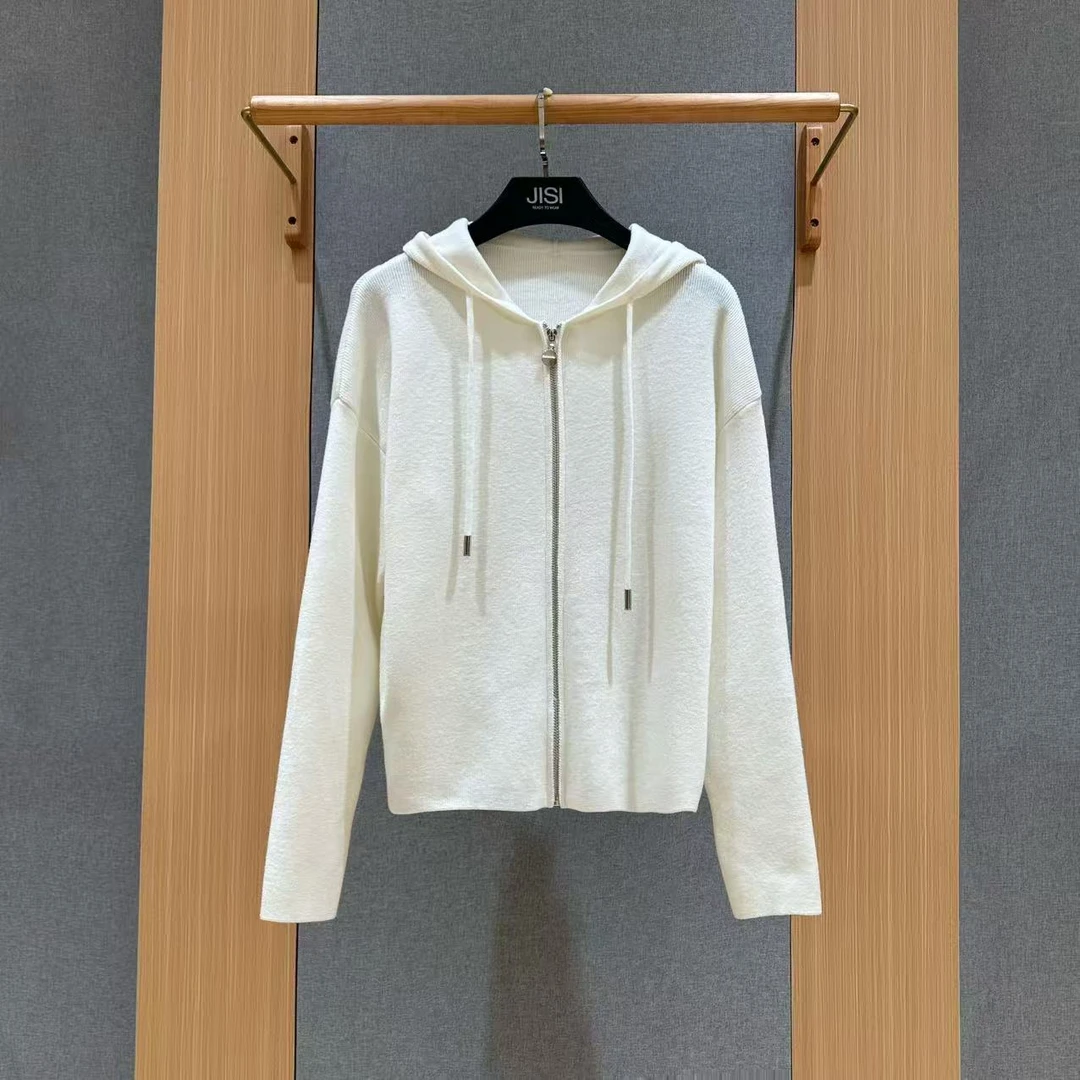 JISI  印花连帽毛针织衫外套网红潮流-MZ25796A