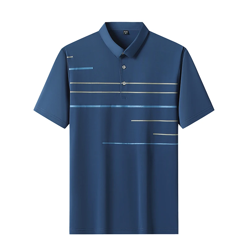 拓展狼夏季男士POLO衫压花短袖男时尚半袖中年薄款大码运动T恤