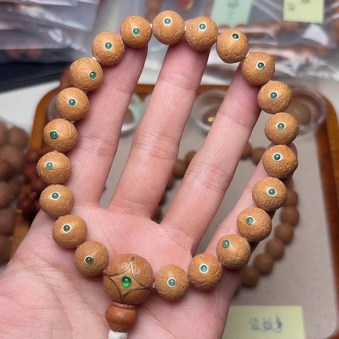 手串凤眼菩提精品单仓正圆镶嵌手串1.2福利
