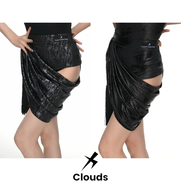 Clouds·X光系列Y025细闪包臀裙修身优雅不规则设计感短裙