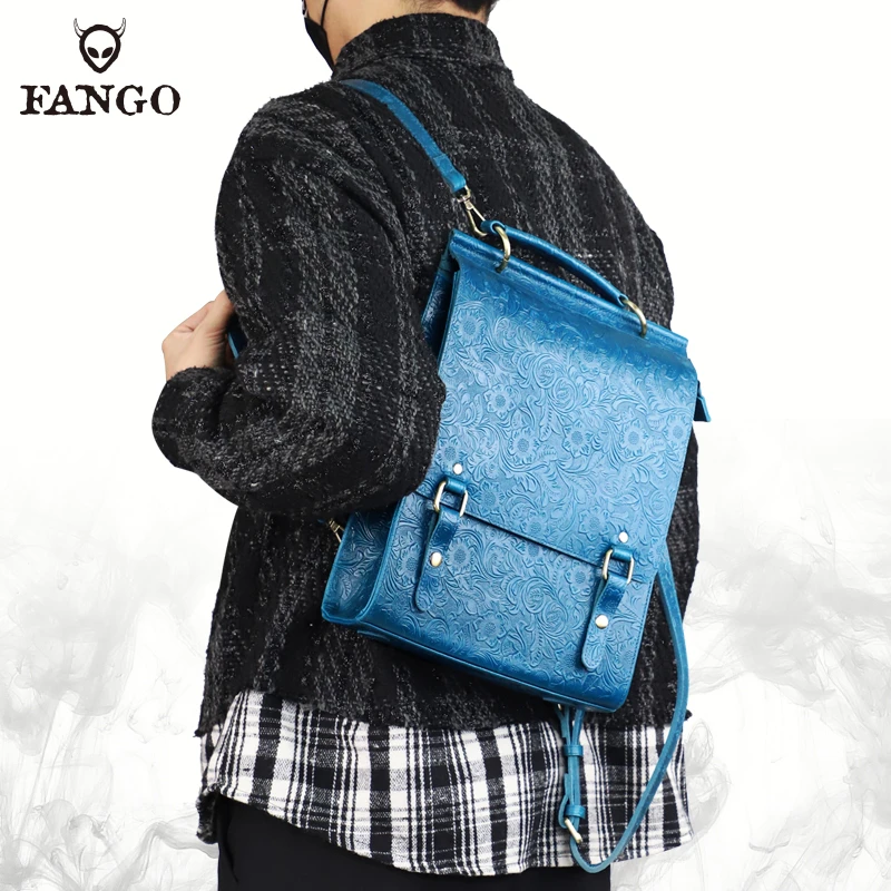 小众设计师款真皮双肩包男女无性别背包手工牛皮个性手提包国风潮