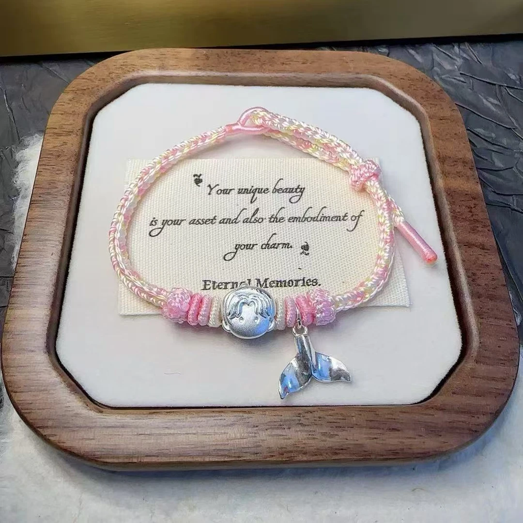 足银手链 恋与深空足银999少女手链可爱编织清新可爱情侣时尚百搭