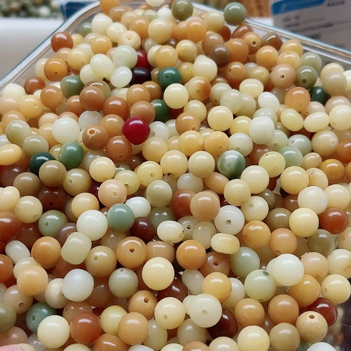 白玉菩提手串瑕疵9糖果混珠300颗卡灯牌宠300颗