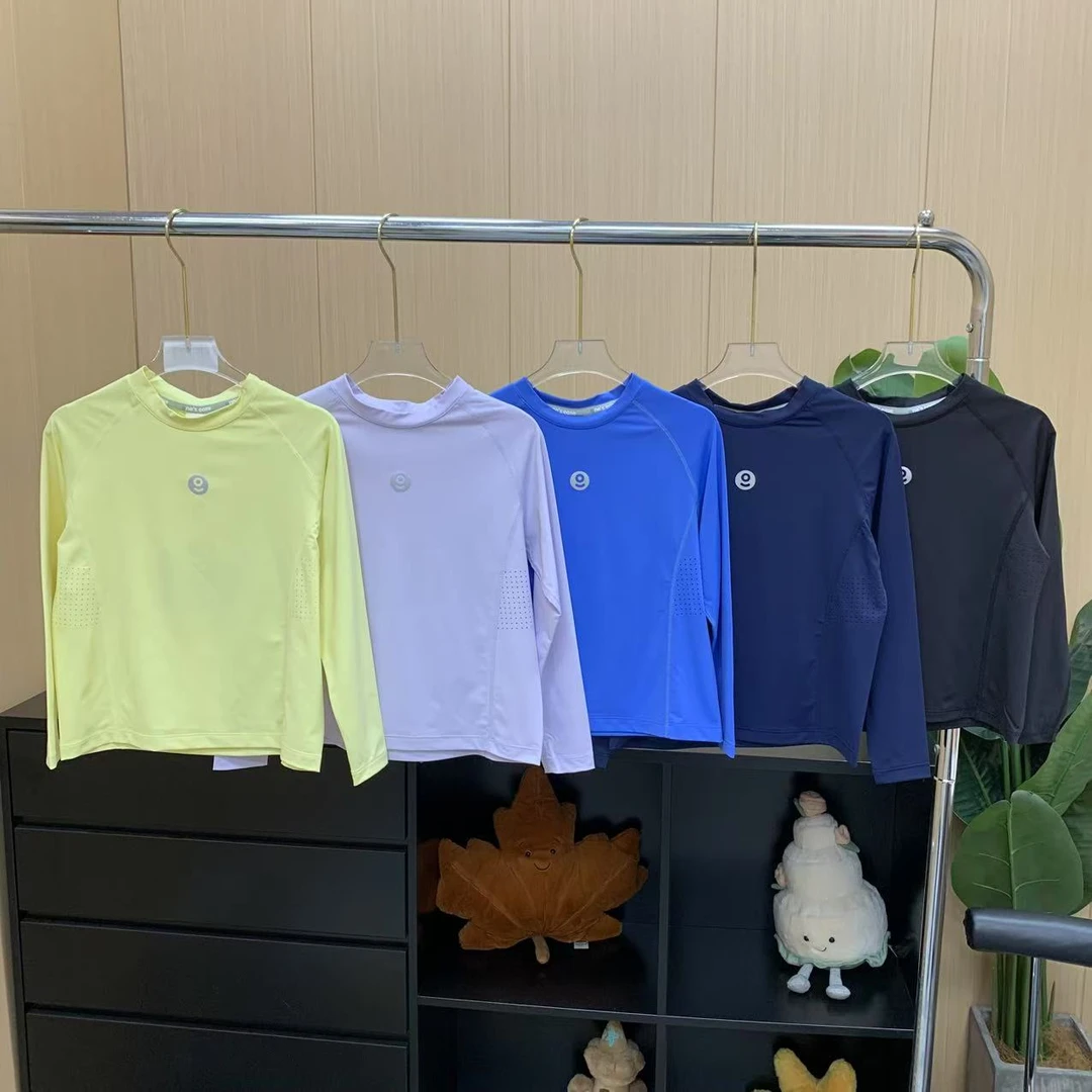 【汽水泡泡】儿童25年春夏新品速干清爽训练运动打孔长袖圆领T恤
