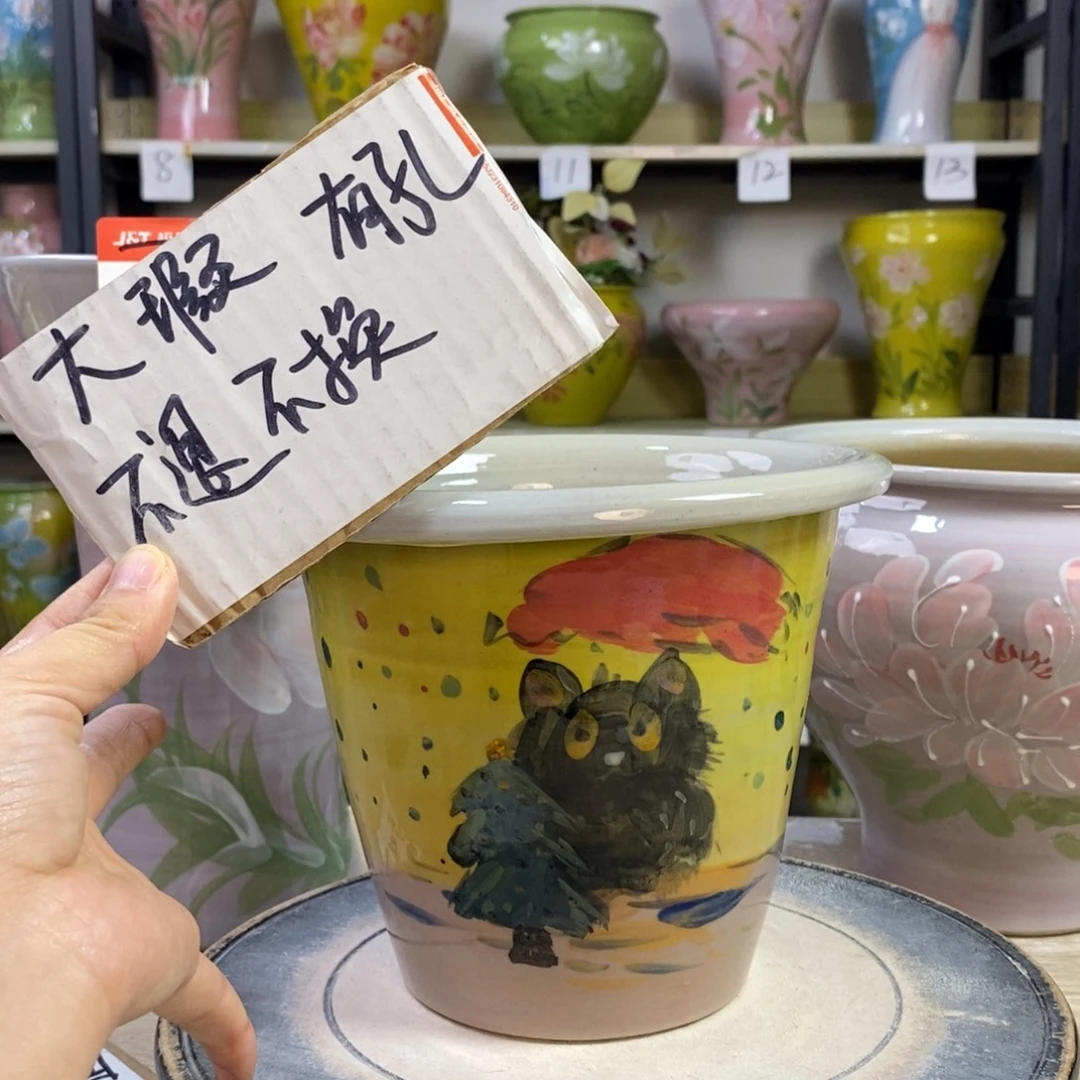 景德镇手工手绘陶瓷花盆