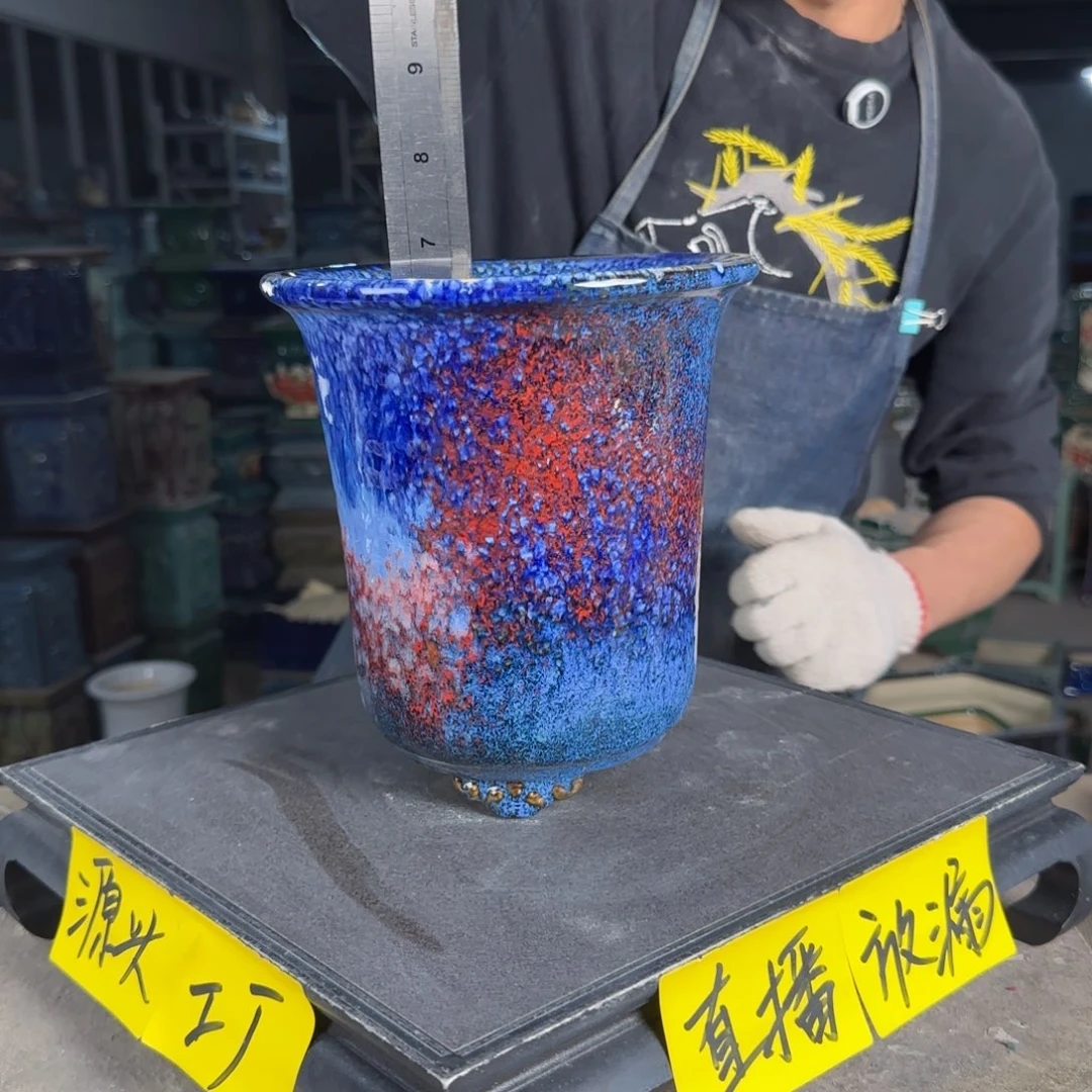 石湾花盆内口15，内深17缩釉802