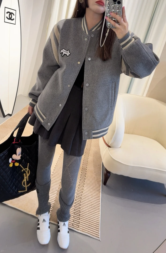 深圳南油厚款学院风春秋休闲加厚韩版上衣短外套洋气