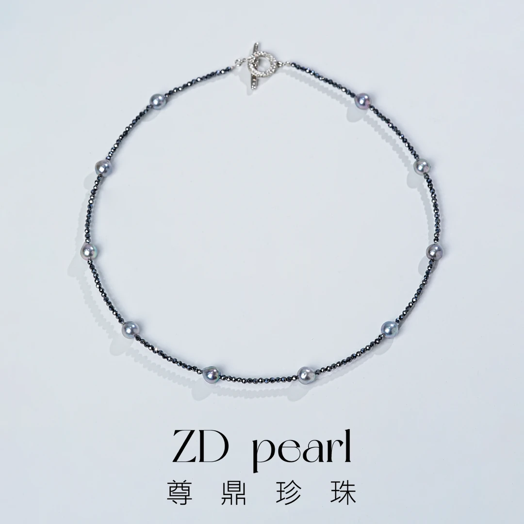 尊鼎珍珠-海水珍珠中国南珠真多麻色项链6-7mm RS