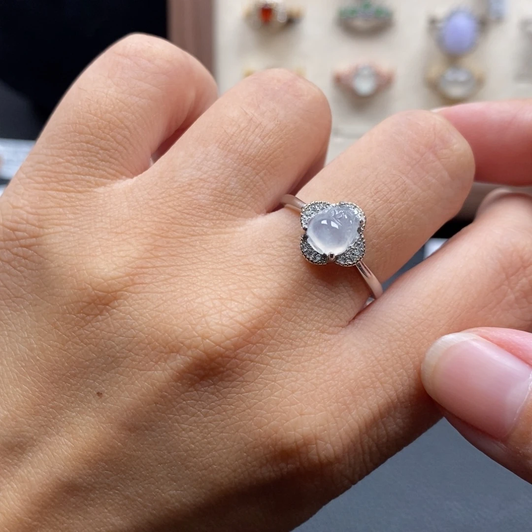 翡翠银S925镶嵌戒指