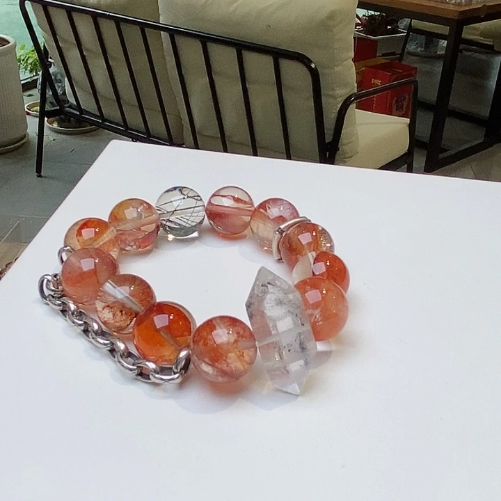 水晶手链未镶嵌13➕红胶花