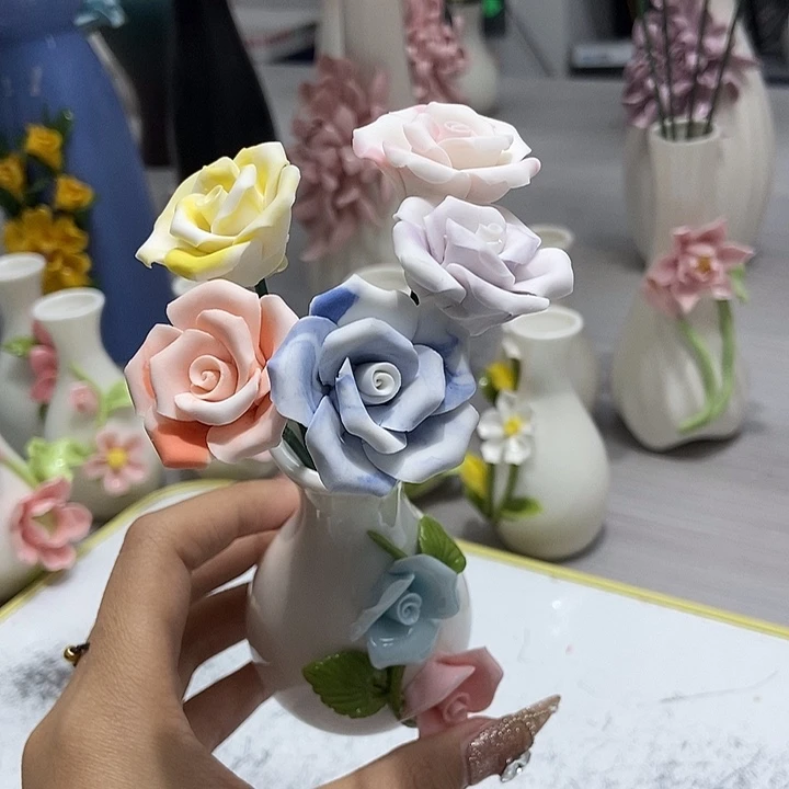 陶瓷纯手工捏花设计