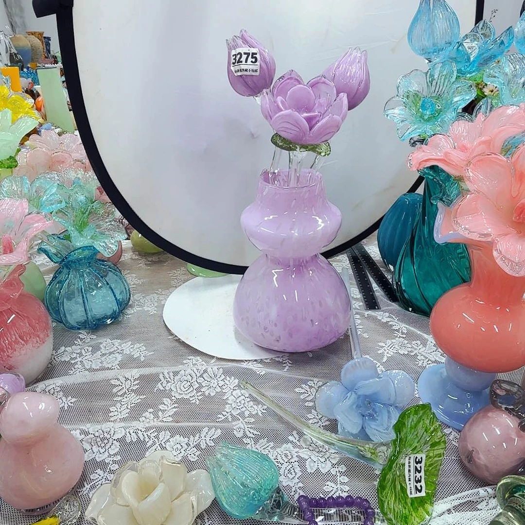 么***柒琉璃花瓶花器艺术品