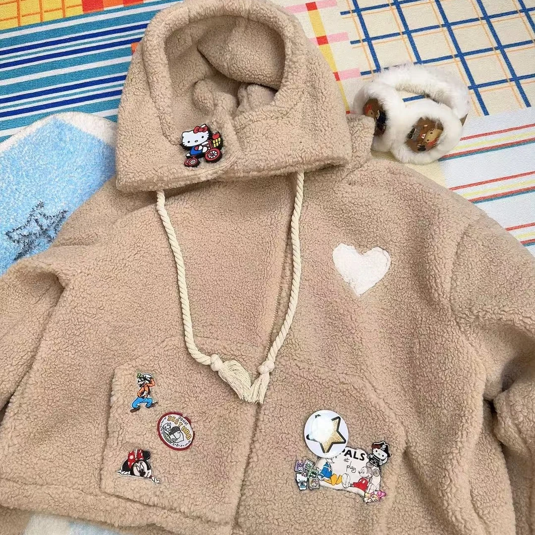 《晓辰推荐》冬季卫衣休闲加绒加厚连帽卡通秋冬不起球加绒