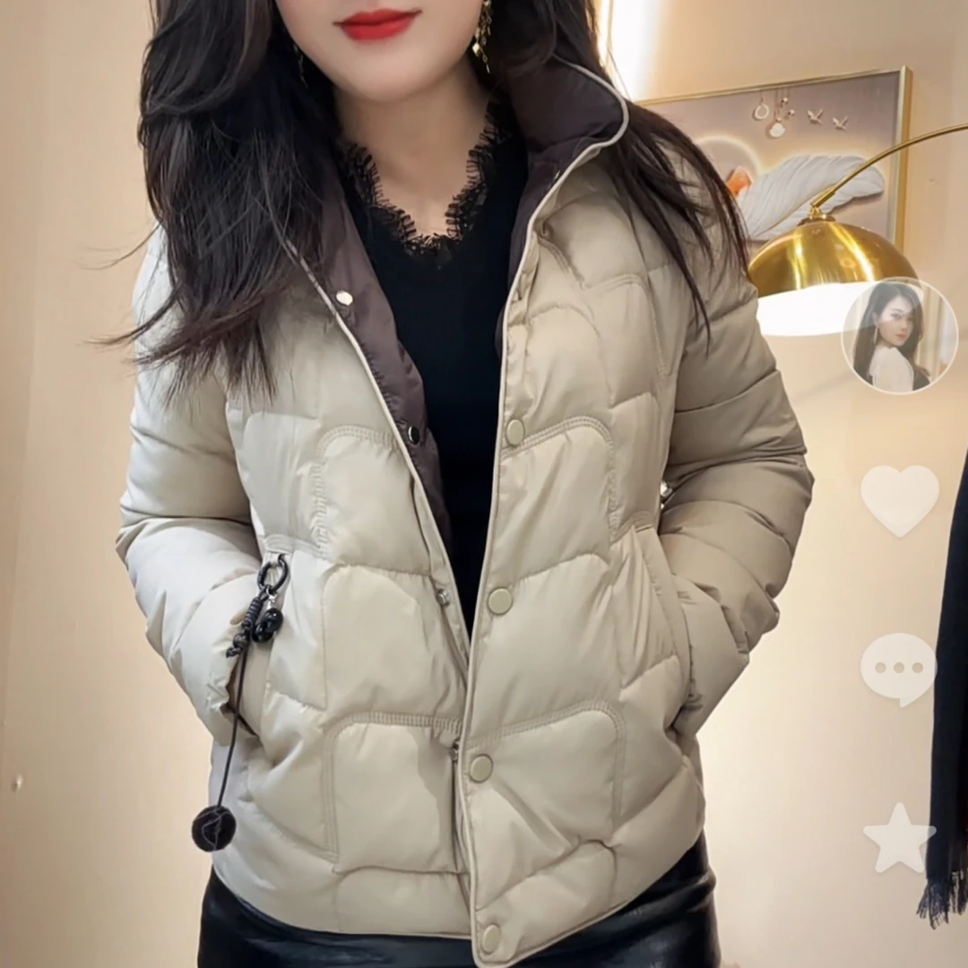 【俊端推荐】2025冬季新款韩版立领短款修身棉服外套女保暖百搭时尚