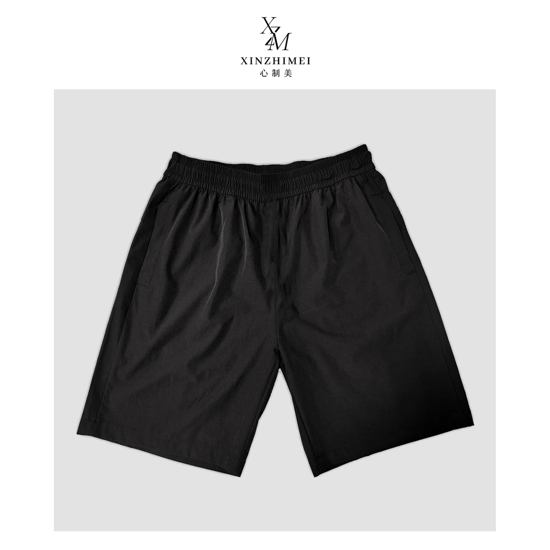 锦纶+氨纶120克【男女同款】夏季黑色速干宽松休闲百搭五分短裤7021