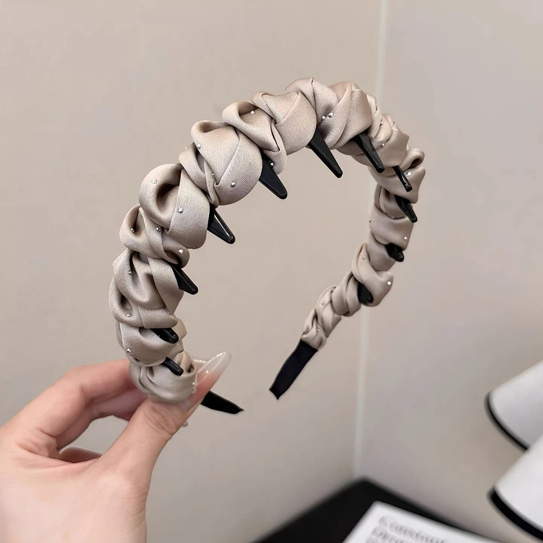 缎面满天星发箍高颅顶显脸小防滑带齿梳头箍防滑外带洗脸压发2958