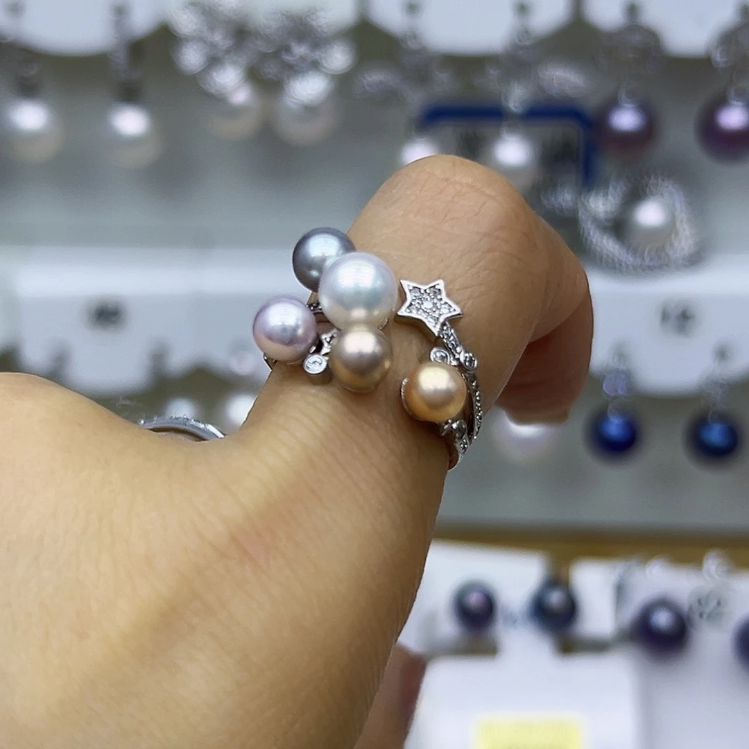 未镶嵌耳钉淡水珍珠静***P