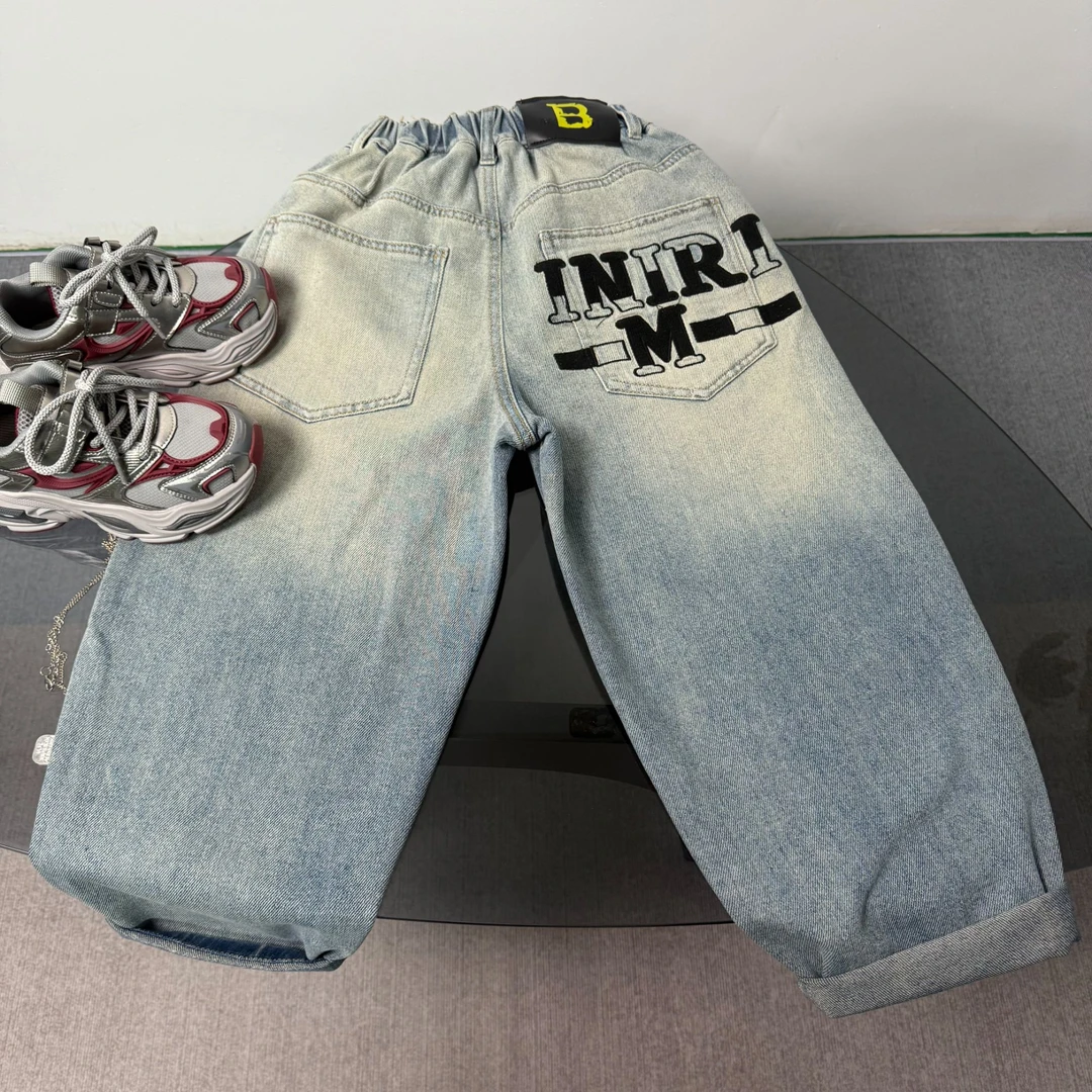 儿童牛仔裤春秋新品休闲裤子2025新款中大童洋气潮款韩版宽松长裤