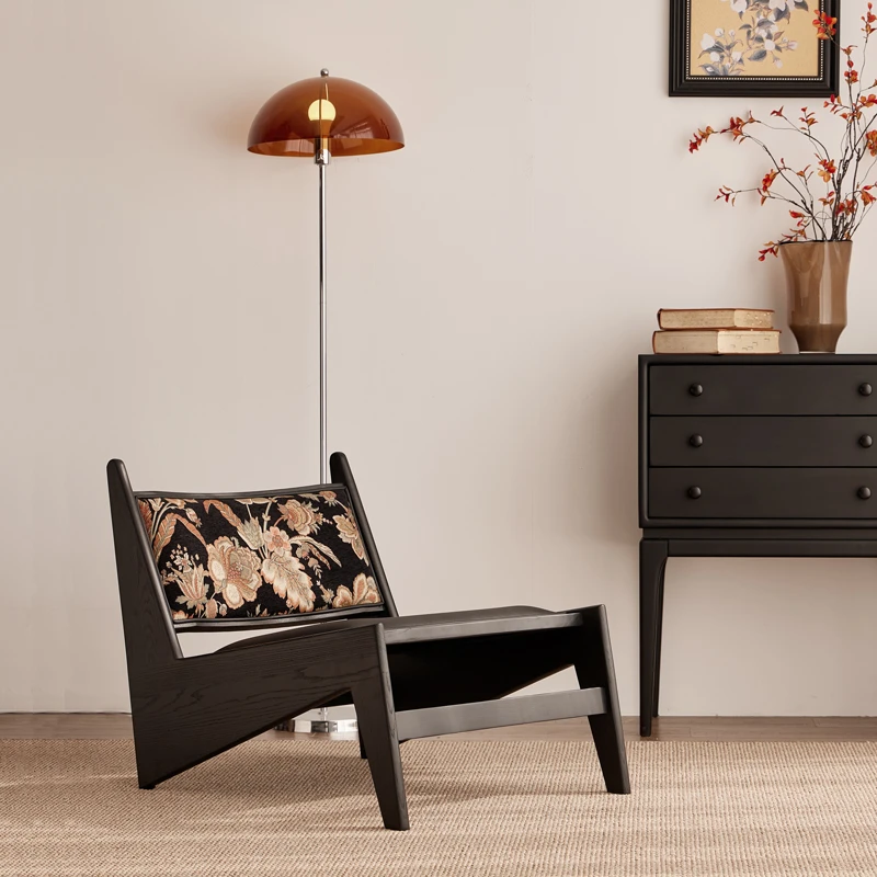 黛也家具袋鼠椅阳台休闲椅单人沙发小矮椅卧室懒人椅民宿中古诧寂