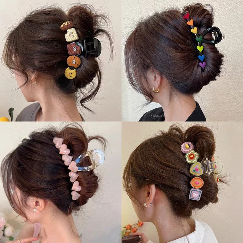 小饼干大号抓夹配饰盘发网红爆款女精致新款发夹扎头发鲨鱼夹头饰