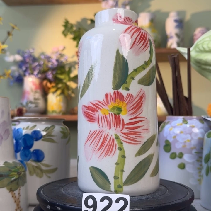 摆件景德镇手绘陶瓷花瓶摆件无孔