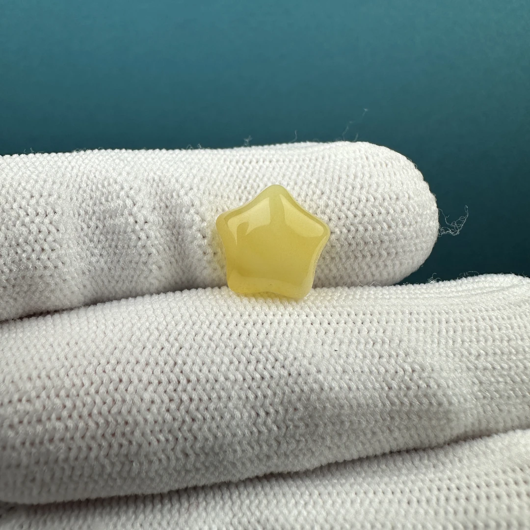 J5796天然原矿蜜蜡小星星11*7.2mm支持复检