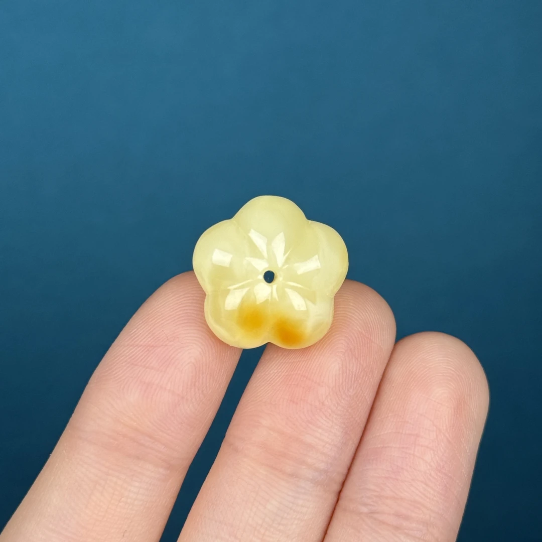 D7516天然原矿蜜蜡【瑕疵特价】五瓣花 18*10mm支持复检假一罚十