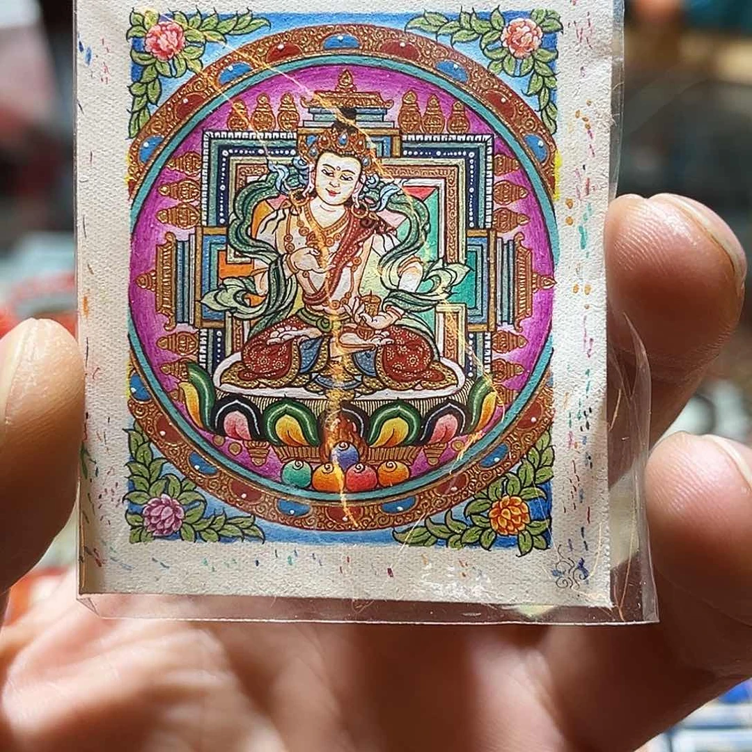 吊坠青海热贡纯手绘萨埵