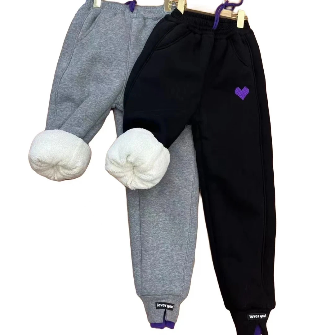 桃心款糕糕绒一条过冬休闲裤加绒加厚冬季保暖