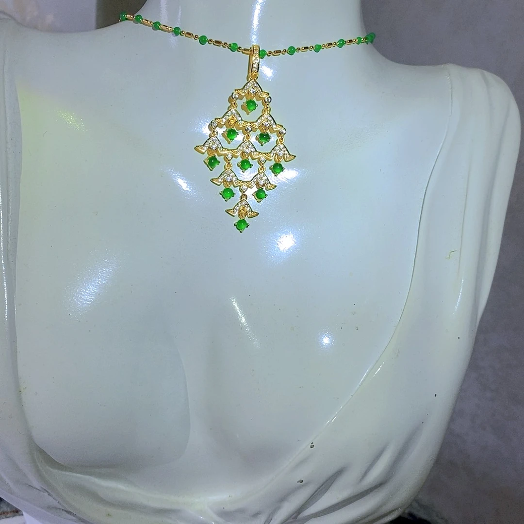 银S925镶嵌挂件翡翠