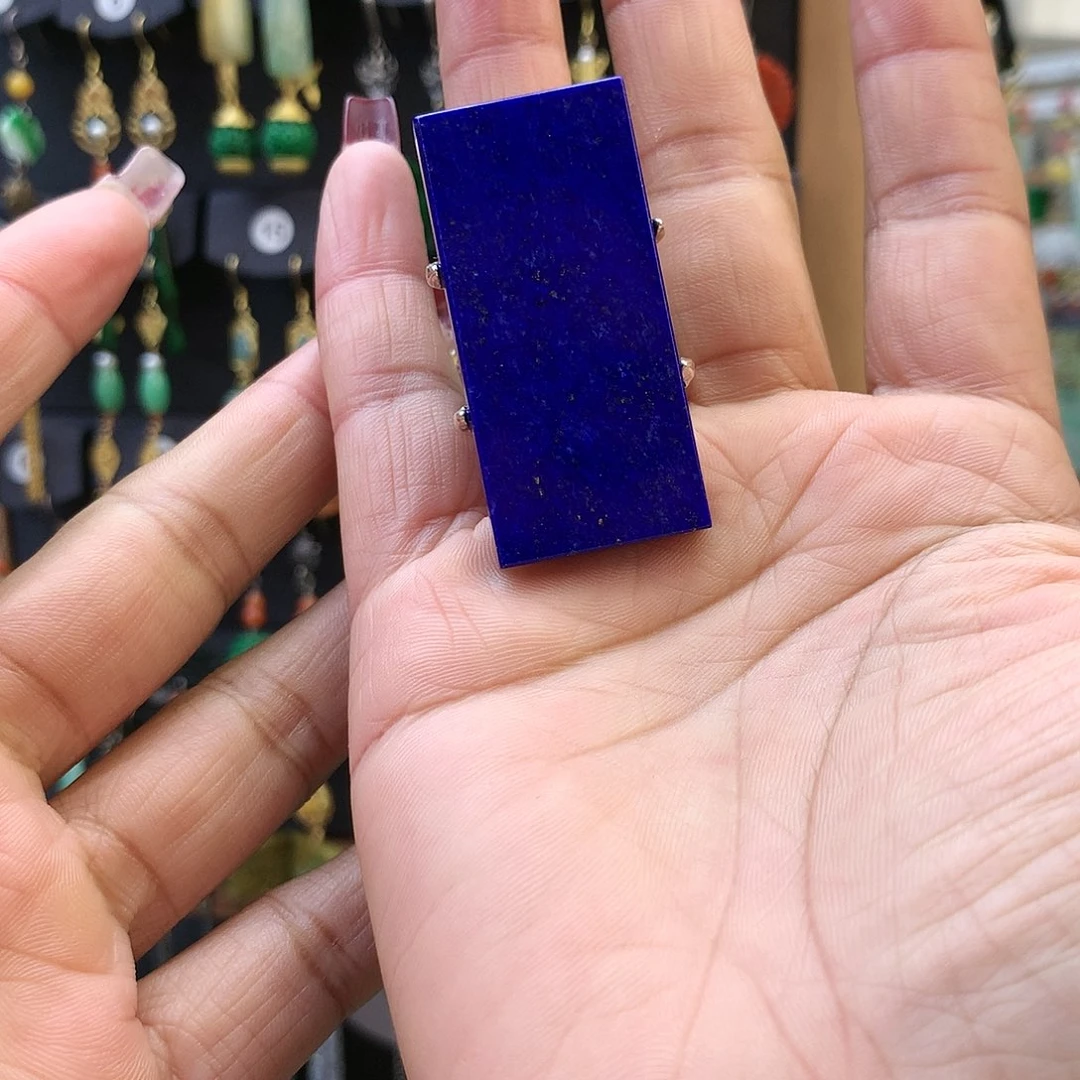 【闪购商品】青金石戒指银S925镶嵌《****饰戒指