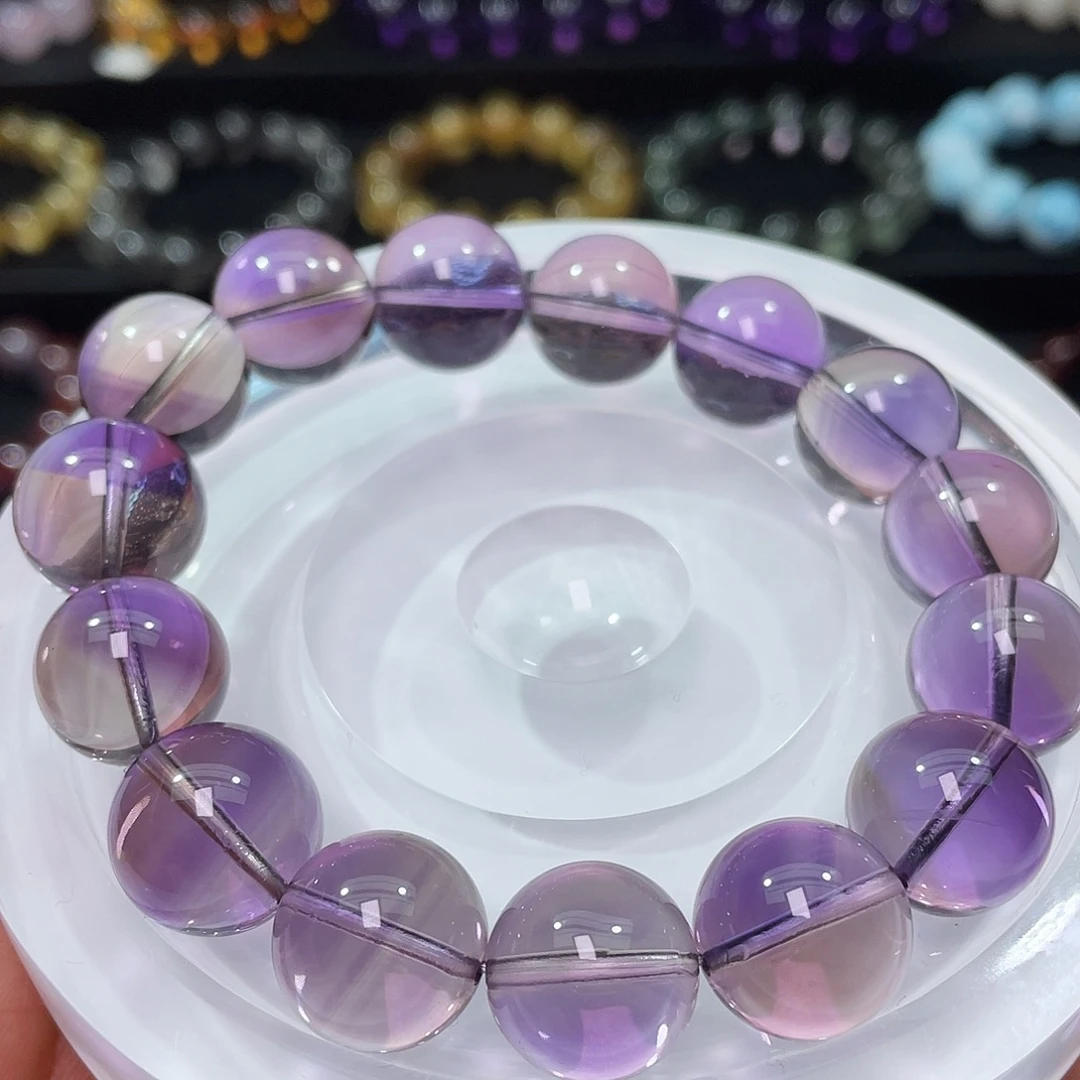 未镶嵌水晶手链巴西紫黄晶14+m