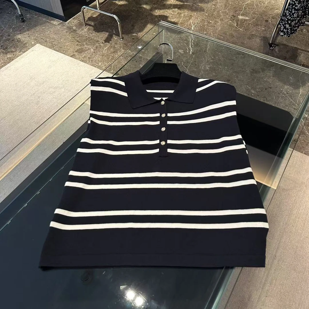 polo无袖翻领针织背心