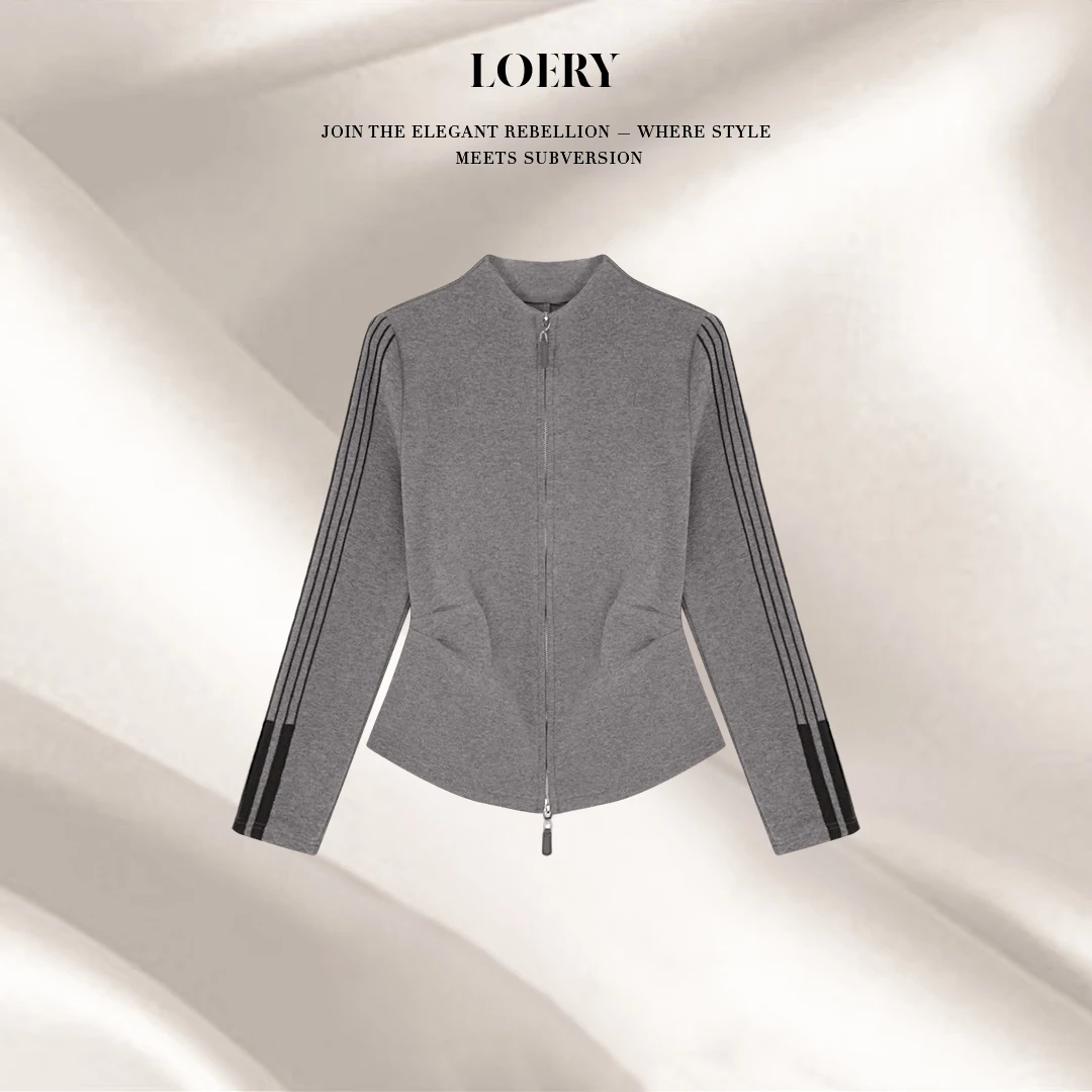 LOERY【塑型衣编号89】老钱风简约抽褶收腰休闲显瘦针织衫-115320