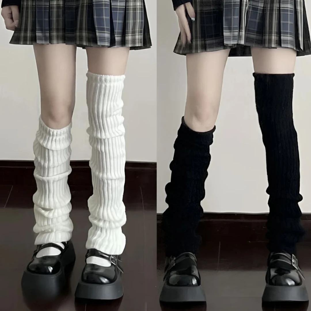 Lolita针织堆堆袜套日系jk小腿袜修饰腿型过膝袜腿套显瘦遮腿型