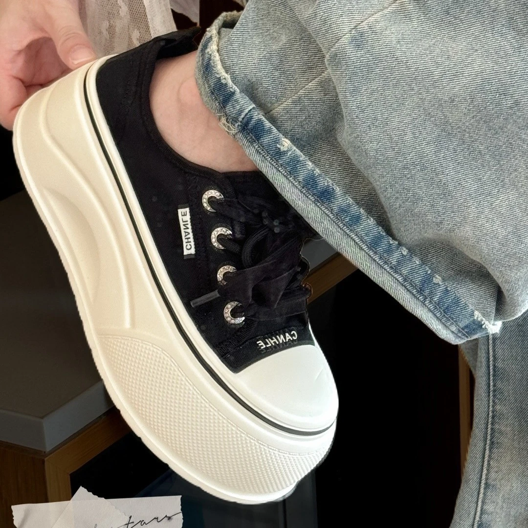 网纱厚底增高发泡底小白鞋女夏新款女鞋透气休闲百搭板鞋包头