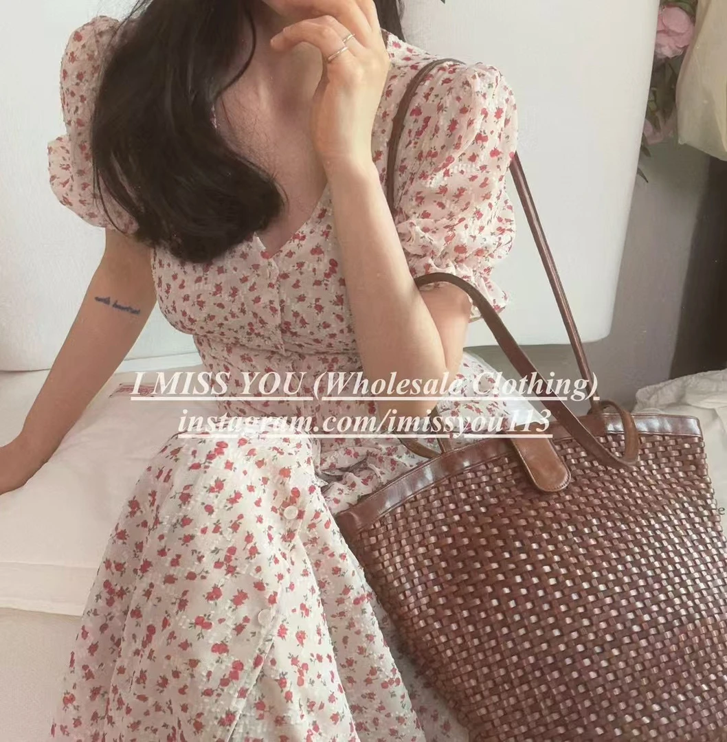 东大门 25新款 i miss you玫瑰花连衣裙（no退no换）