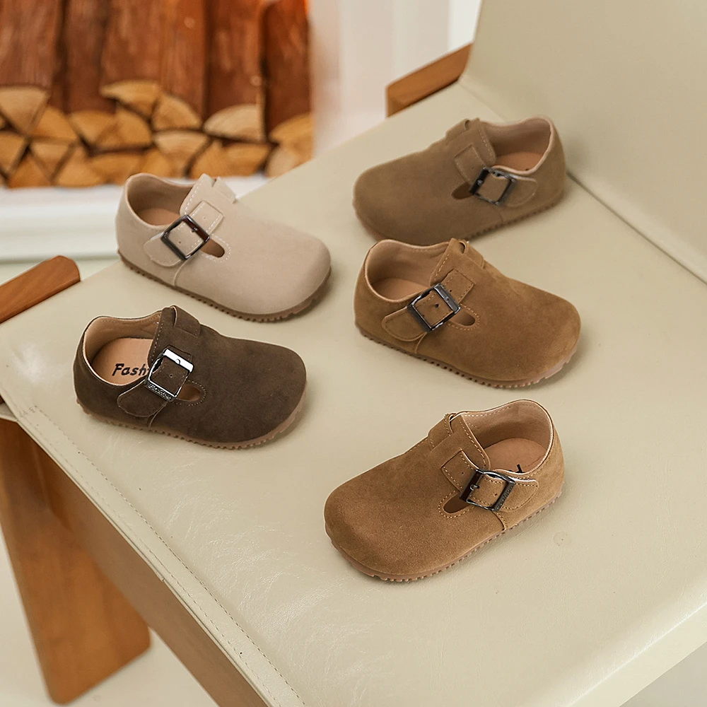 时尚2025春秋季新款儿童勃肯鞋小童单鞋软底女宝宝豆豆鞋女童皮鞋