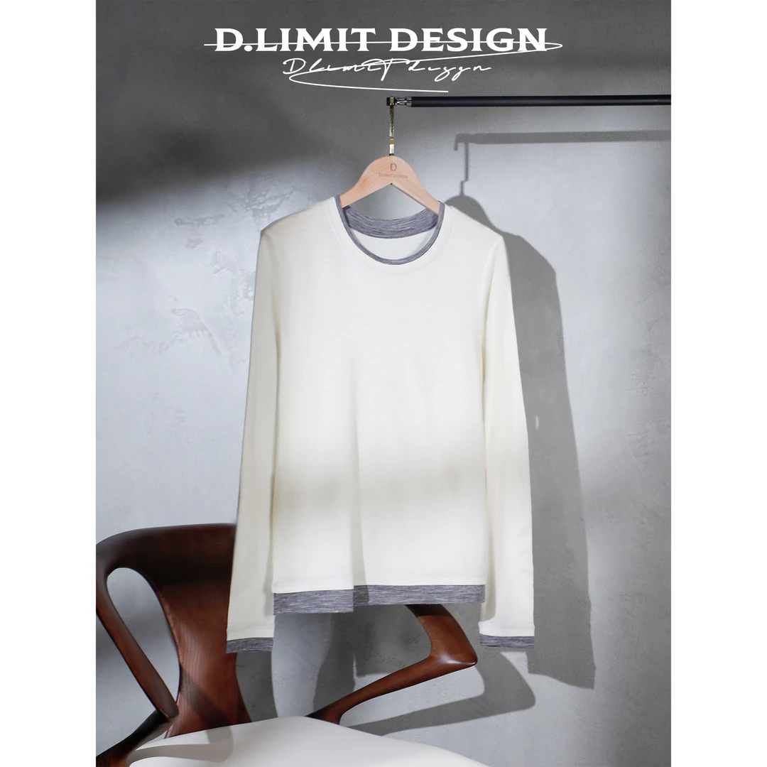 【D.Limit design】100绵羊毛高级感假两件圆领时尚套装DLXG4077