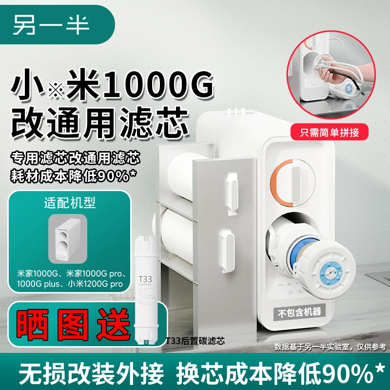 另一半兼容平替适配小米家1000GPlusQ1000/1200Pro通用RO滤芯拧盖