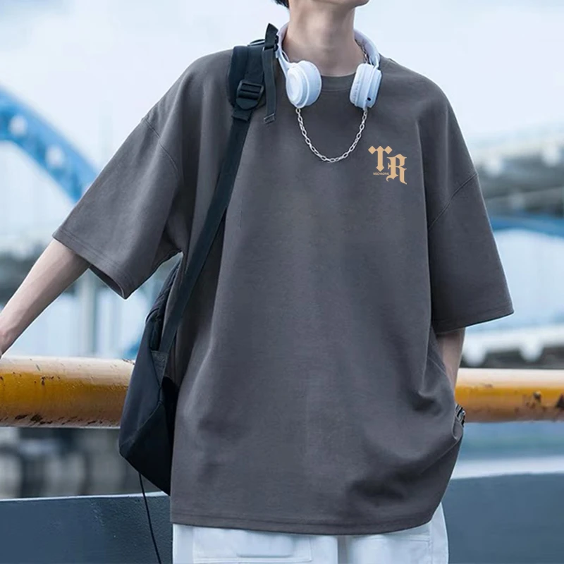 半袖纯棉T恤2025新款百搭上衣潮牌夏季oversize短袖男女同款上衣